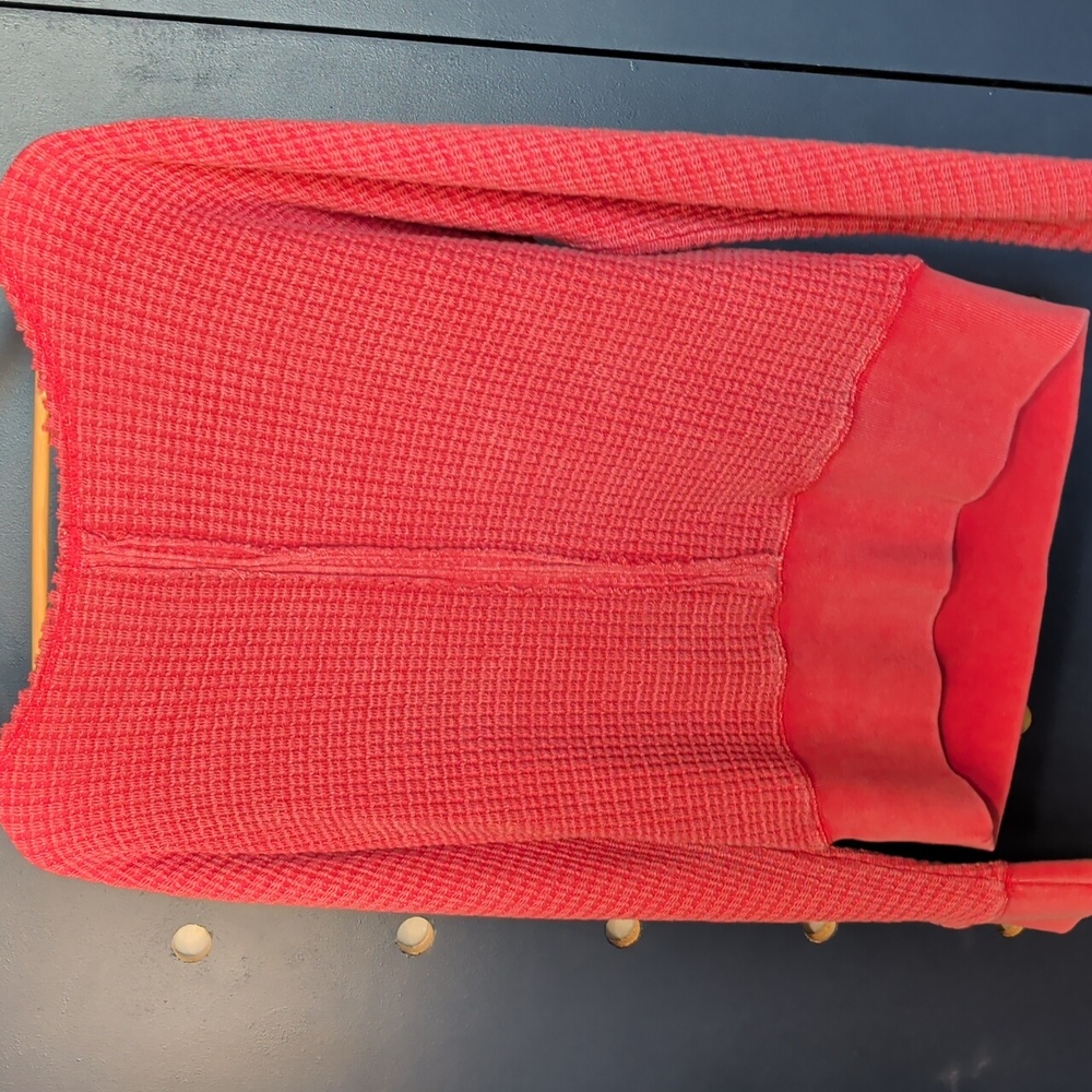 Mono B Vibrant Orange Waffle Knit Sweater - Picture 5 of 5